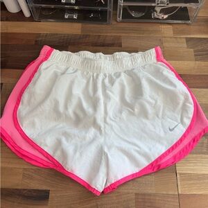 Nike Women's White and Pink Running Shorts